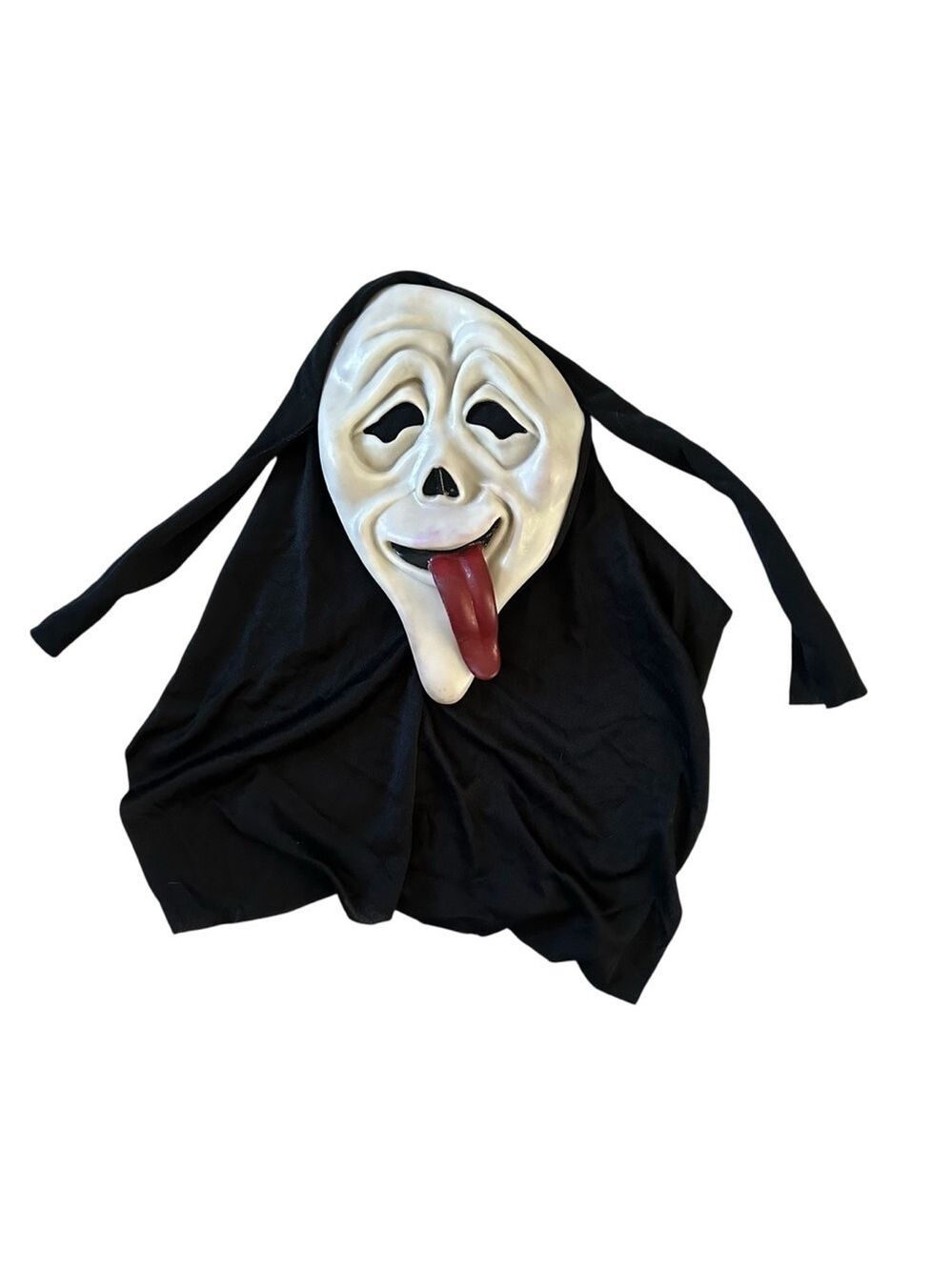 Rare 1990s Easter Unlimited Scream Ghost Face Mask Red Tongue With Hood